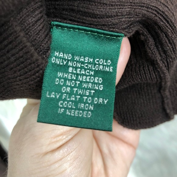 Ralph Lauren Brown Knit Sweater w/Microfiber Elbow Patches & button Accents - Picture 7 of 7